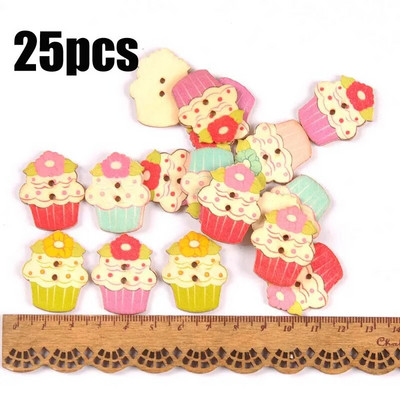 Starinski mješoviti oslikani drveni gumbi za rukotvorine Scrapbooking Šivanje gumba za odjeću DIY pribor za dječju odjeću 15-35 mm M1893