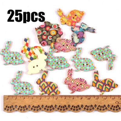 Starinski mješoviti oslikani drveni gumbi za rukotvorine Scrapbooking Šivanje gumba za odjeću DIY pribor za dječju odjeću 15-35 mm M1893