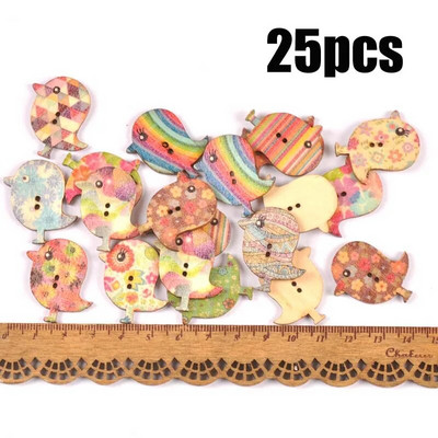 Starinski mješoviti oslikani drveni gumbi za rukotvorine Scrapbooking Šivanje gumba za odjeću DIY pribor za dječju odjeću 15-35 mm M1893