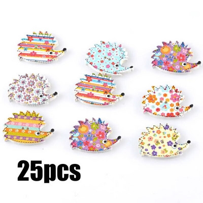 Starinski mješoviti oslikani drveni gumbi za rukotvorine Scrapbooking Šivanje gumba za odjeću DIY pribor za dječju odjeću 15-35 mm M1893