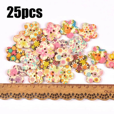 Starinski mješoviti oslikani drveni gumbi za rukotvorine Scrapbooking Šivanje gumba za odjeću DIY pribor za dječju odjeću 15-35 mm M1893