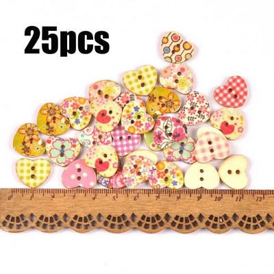 Starinski mješoviti oslikani drveni gumbi za rukotvorine Scrapbooking Šivanje gumba za odjeću DIY pribor za dječju odjeću 15-35 mm M1893