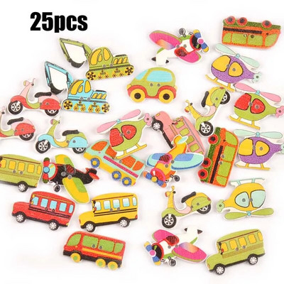 Starinski mješoviti oslikani drveni gumbi za rukotvorine Scrapbooking Šivanje gumba za odjeću DIY pribor za dječju odjeću 15-35 mm M1893