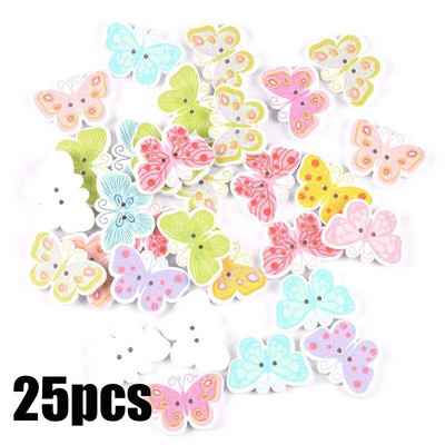 Starinski mješoviti oslikani drveni gumbi za rukotvorine Scrapbooking Šivanje gumba za odjeću DIY pribor za dječju odjeću 15-35 mm M1893