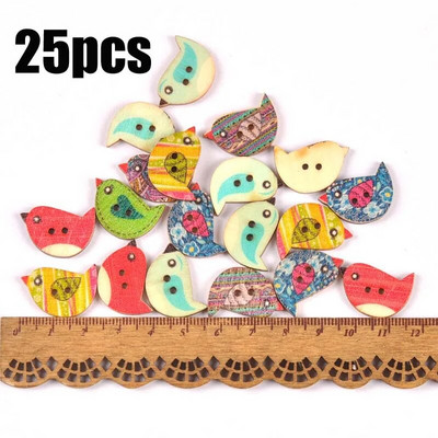 Starinski mješoviti oslikani drveni gumbi za rukotvorine Scrapbooking Šivanje gumba za odjeću DIY pribor za dječju odjeću 15-35 mm M1893