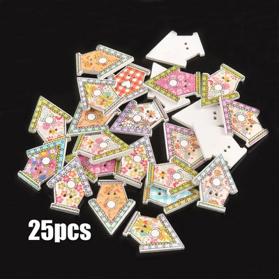 Starinski mješoviti oslikani drveni gumbi za rukotvorine Scrapbooking Šivanje gumba za odjeću DIY pribor za dječju odjeću 15-35 mm M1893