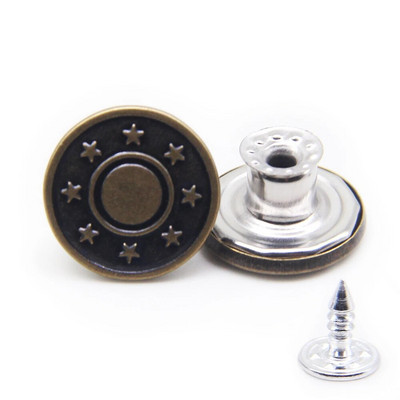 10 τμχ 17 χιλιοστά Bronze Fashion Hollow Μεταλλικό ορείχαλκο τζιν Κουμπιά κουμπιά για μπάντες ρούχων ράψιμο ρούχων Αξεσουάρ Χειροποίητο