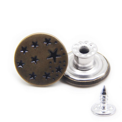 10 τμχ 17 χιλιοστά Bronze Fashion Hollow Μεταλλικό ορείχαλκο τζιν Κουμπιά κουμπιά για μπάντες ρούχων ράψιμο ρούχων Αξεσουάρ Χειροποίητο