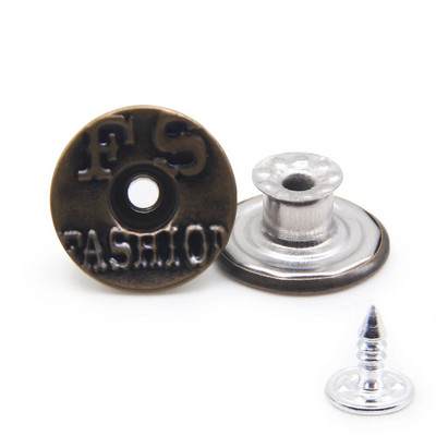 10 τμχ 17 χιλιοστά Bronze Fashion Hollow Μεταλλικό ορείχαλκο τζιν Κουμπιά κουμπιά για μπάντες ρούχων ράψιμο ρούχων Αξεσουάρ Χειροποίητο