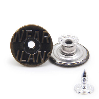 10 τμχ 17 χιλιοστά Bronze Fashion Hollow Μεταλλικό ορείχαλκο τζιν Κουμπιά κουμπιά για μπάντες ρούχων ράψιμο ρούχων Αξεσουάρ Χειροποίητο