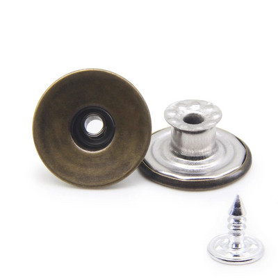 10 τμχ 17 χιλιοστά Bronze Fashion Hollow Μεταλλικό ορείχαλκο τζιν Κουμπιά κουμπιά για μπάντες ρούχων ράψιμο ρούχων Αξεσουάρ Χειροποίητο