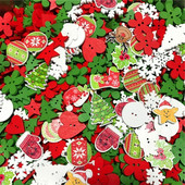 50 TK DIY 2 auguga puidust nööbid puidust jõuludekoratiivne multikas Käsitsi valmistatud scrapbooking käsitöötarvete jaoks Õmblustarvikud