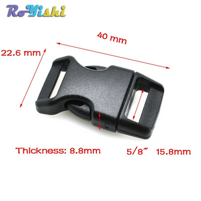 10 kom./Pakiranje Piastic kopča sa bočnim otpuštanjem Zakrivljena 550 Paracord narukvica Ogrlica za pse Ruksak Traka za remen 10 mm 15 mm 20 mm 25 mm