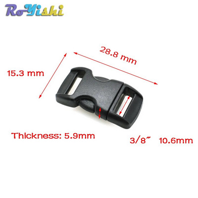 10 kom./Pakiranje Piastic kopča sa bočnim otpuštanjem Zakrivljena 550 Paracord narukvica Ogrlica za pse Ruksak Traka za remen 10 mm 15 mm 20 mm 25 mm