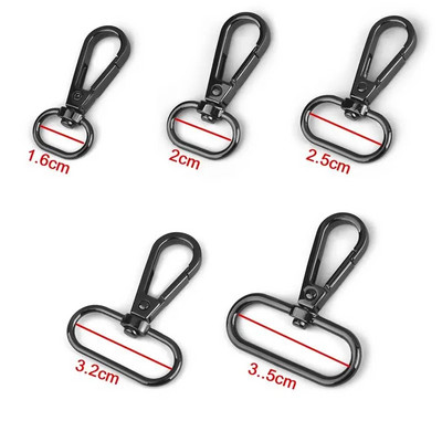 5gab Metāla somas Siksnas sprādzes Omārs Aizdare Apkakle Karabīne Snap Āķis DIY Keychain Somas daļas piederumi 1,6/2/2,5/3,2/3,5 cm