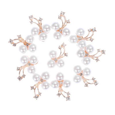 10 τμχ Vintage Pearl Flower Rhinestone Κουμπιά για καρφίτσες μαλλιών Ρούχα Διακοσμητικά κουμπιά DIY Crafts Αξεσουάρ ραπτικής ένδυσης