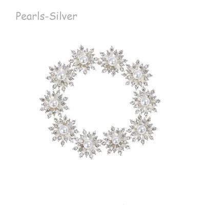 10 τμχ Vintage Pearl Flower Rhinestone Κουμπιά για καρφίτσες μαλλιών Ρούχα Διακοσμητικά κουμπιά DIY Crafts Αξεσουάρ ραπτικής ένδυσης