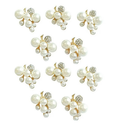 10 τμχ Vintage Pearl Flower Rhinestone Κουμπιά για καρφίτσες μαλλιών Ρούχα Διακοσμητικά κουμπιά DIY Crafts Αξεσουάρ ραπτικής ένδυσης