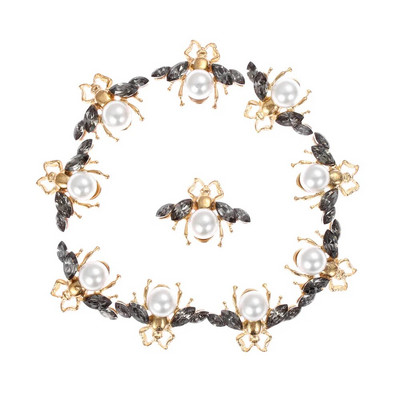 10 τμχ Vintage Pearl Flower Rhinestone Κουμπιά για καρφίτσες μαλλιών Ρούχα Διακοσμητικά κουμπιά DIY Crafts Αξεσουάρ ραπτικής ένδυσης