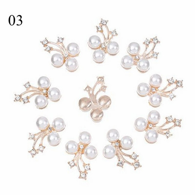 10 τμχ Vintage Pearl Flower Rhinestone Κουμπιά για καρφίτσες μαλλιών Ρούχα Διακοσμητικά κουμπιά DIY Crafts Αξεσουάρ ραπτικής ένδυσης