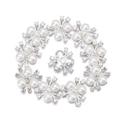 10 τμχ Vintage Pearl Flower Rhinestone Κουμπιά για καρφίτσες μαλλιών Ρούχα Διακοσμητικά κουμπιά DIY Crafts Αξεσουάρ ραπτικής ένδυσης