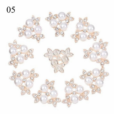 10 τμχ Vintage Pearl Flower Rhinestone Κουμπιά για καρφίτσες μαλλιών Ρούχα Διακοσμητικά κουμπιά DIY Crafts Αξεσουάρ ραπτικής ένδυσης