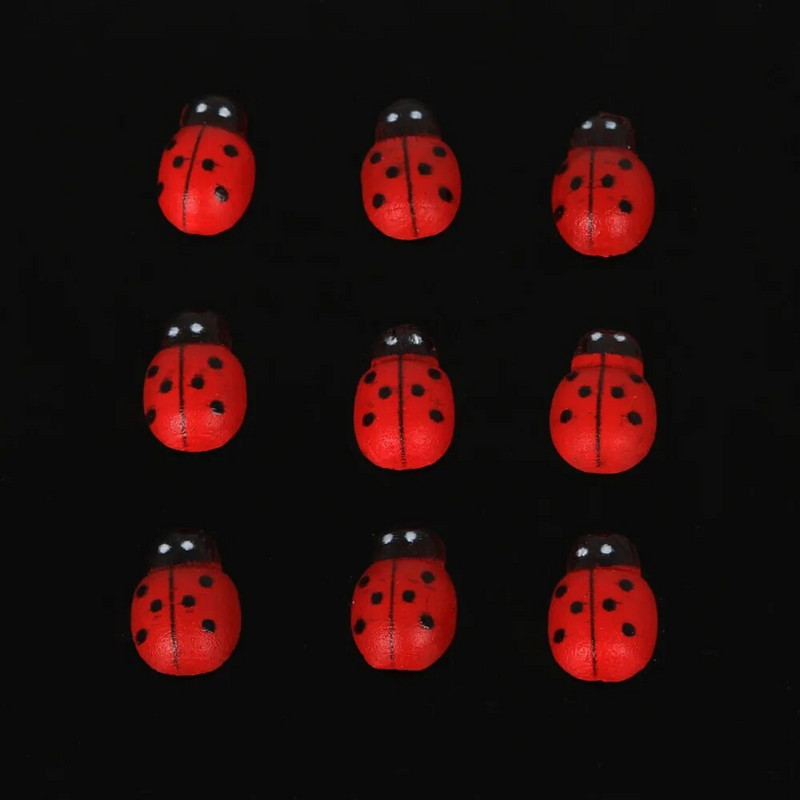 9x13mm ilma auguta punane värv 50tk/partii Lepatriinu puidust nööbid DIY laste aplikatsioonid/meisterdamise/õmblusnööbid isetegemise riidetarvikute jaoks