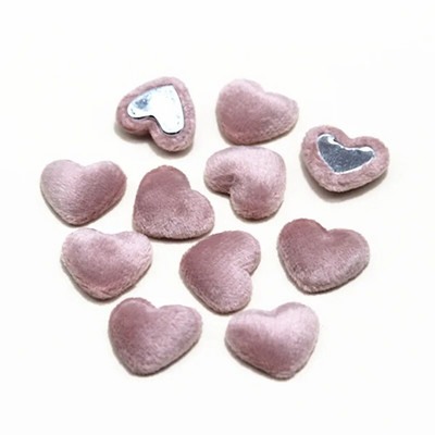 17 mm 50 tk flanellkangaga kaetud südamekujulised nööbid, lamedad DIY kodukaunistused väljalõigete albumi käsitöötarvikud