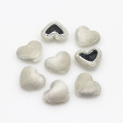 17 mm 50 tk flanellkangaga kaetud südamekujulised nööbid, lamedad DIY kodukaunistused väljalõigete albumi käsitöötarvikud