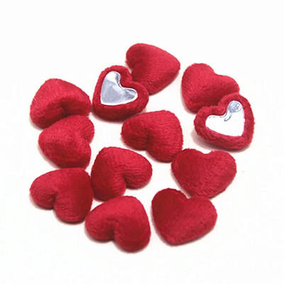 17 mm 50 tk flanellkangaga kaetud südamekujulised nööbid, lamedad DIY kodukaunistused väljalõigete albumi käsitöötarvikud
