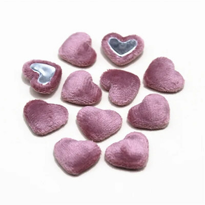 17 mm 50 tk flanellkangaga kaetud südamekujulised nööbid, lamedad DIY kodukaunistused väljalõigete albumi käsitöötarvikud