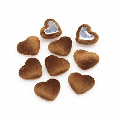 17 mm 50 tk flanellkangaga kaetud südamekujulised nööbid, lamedad DIY kodukaunistused väljalõigete albumi käsitöötarvikud