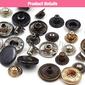 50 комплекта 655/633/831 закопчалки с метални щракащи копчета Прес копчета Бутон за шиене за дрехи Направи си сам Чанти за облекло Обувки Изработка на кожа