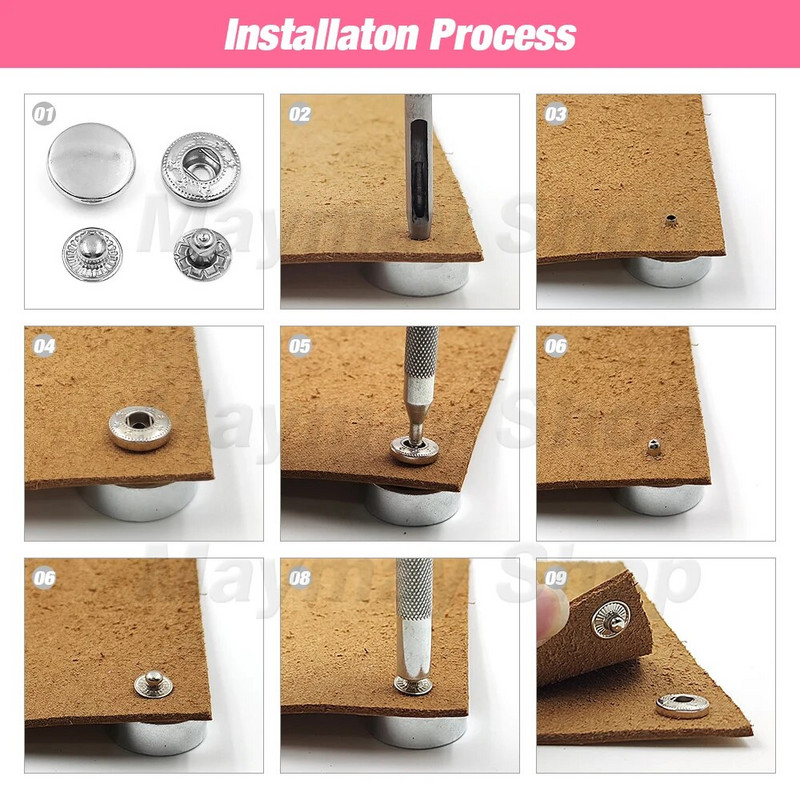 50 komplekti 655/633/831 nööpnööbid Metallist nööbid Trukid Õmblusnupp DIY jaoks riided riidekotid jalanõud nahkkäsitöö