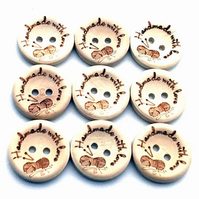 100/25 vnt. „Pasidaryk pats“ medinės sagos drabužiams Mediniai amatų reikmenys Siuvimo medžiaga Rankų darbo priedai „Scrapbooking“ Dovana Rankų darbas