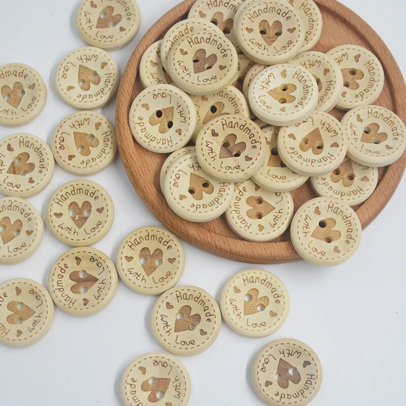 100/25 vnt. „Pasidaryk pats“ medinės sagos drabužiams Mediniai amatų reikmenys Siuvimo medžiaga Rankų darbo priedai „Scrapbooking“ Dovana Rankų darbas