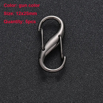 5 bucăți catarame metalice reglabile în formă de S, zale de lanț cu cataramă dublă, clemă de metal minuscul pentru accesorii pentru lungimea lanțului pentru sac extensibil