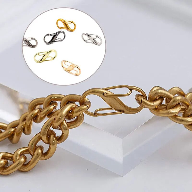 5 tk reguleeritavad metallpandlad S-tüüpi kujuga topeltpandlaga keti lingid pisikesed metallklambrid pikenduskotti keti pikkuse tarvikute jaoks