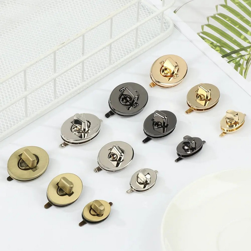 1 τεμ Μεταλλικό ανθεκτικό κούμπωμα Κλείδωμα περιστροφής οβάλ περιστρεφόμενη κλειδαριά για DIY τσάντα τσάντα τσάντα τσάντα αποσκευών Εξαρτήματα εξαρτημάτων τσάντας κλεισίματος