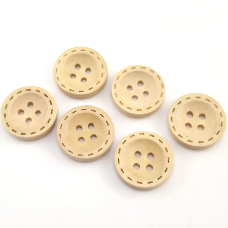 100 tükki 4-augulisi puidust õmblusnööpe 10-18mm Pruunid punktiiriga puidust nööbid külalisteraamatusse käsitsi valmistatud käsitöö kingitused dekoratiivsed nööbid