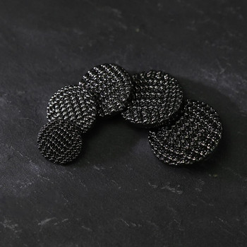10 бр. 15/20/25 мм ретро тъкани метални копчета за шиене Черно златни декоративни копчета за дрехи Модни копчета за яке 20 мм