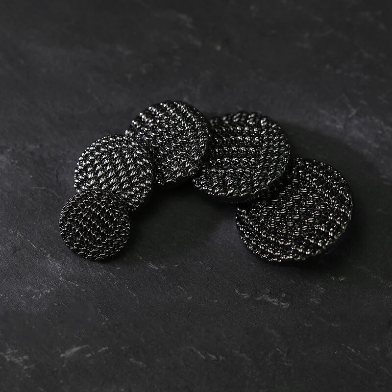 10τμχ 15/20/25mm Vintage Υφαντά Μεταλλικά Κουμπιά για Ράψιμο Μαύρο Χρυσό Διακοσμητικά Κουμπιά για Ένδυση Μόδα Κουμπιά Μπουφάν 20mm