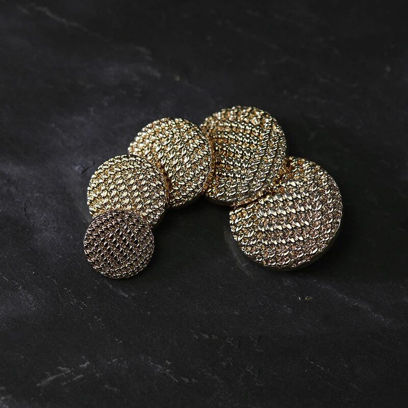 10τμχ 15/20/25mm Vintage Υφαντά Μεταλλικά Κουμπιά για Ράψιμο Μαύρο Χρυσό Διακοσμητικά Κουμπιά για Ένδυση Μόδα Κουμπιά Μπουφάν 20mm