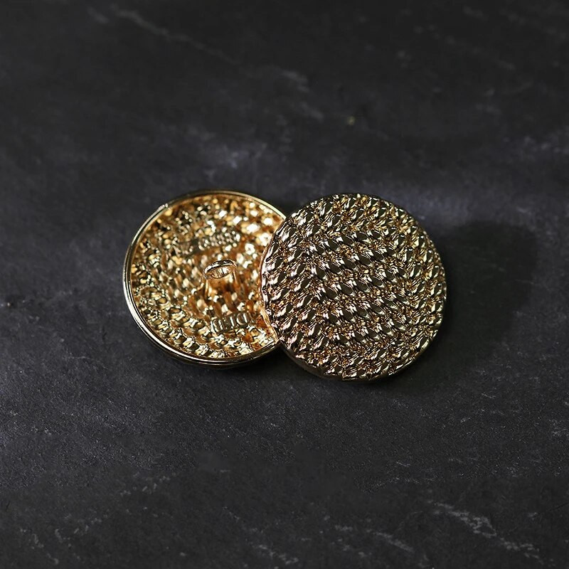 10τμχ 15/20/25mm Vintage Υφαντά Μεταλλικά Κουμπιά για Ράψιμο Μαύρο Χρυσό Διακοσμητικά Κουμπιά για Ένδυση Μόδα Κουμπιά Μπουφάν 20mm
