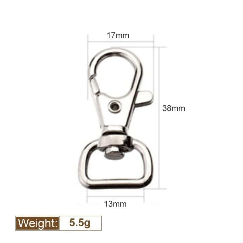 10 tk/pakk metallist karabiinklamber, pöörlev päästikuga koera pandla võtmehoidja võtmekonksude kinnitusrõngas. 6 suurust.