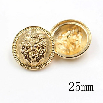 10 τμχ/παρτίδα Μεταλλικό κουμπί με κεφαλή λιονταριού Χρυσό για ρούχα πουλόβερ παλτό διακόσμηση κουμπιά πουκάμισου αξεσουάρ DIY JS-0239