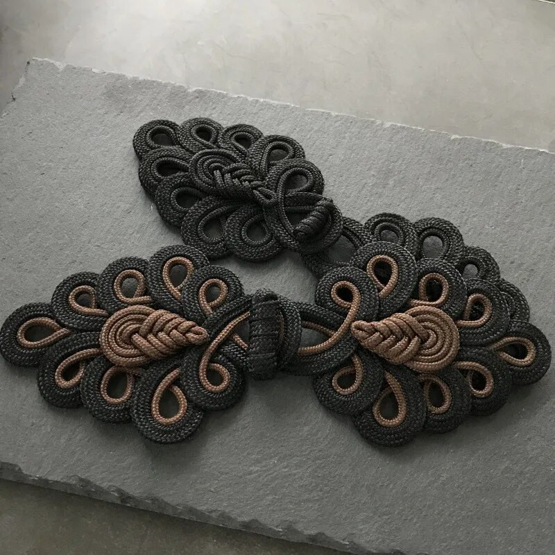 1 poros kiniškų varlių uždarymo mygtukų mazgas Cheongsam tradiciniai rankų darbo priedai Rankų darbo užuolaidų mygtukai