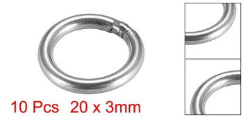 10 бр. O пръстен от неръждаема стомана 20/30/40/50/60 мм вътрешен диаметър 3/4/5 мм дебелина лента Заварени кръгли пръстени
