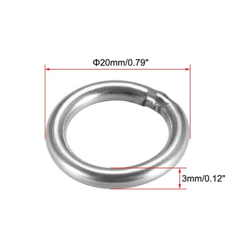 10 бр. O пръстен от неръждаема стомана 20/30/40/50/60 мм вътрешен диаметър 3/4/5 мм дебелина лента Заварени кръгли пръстени