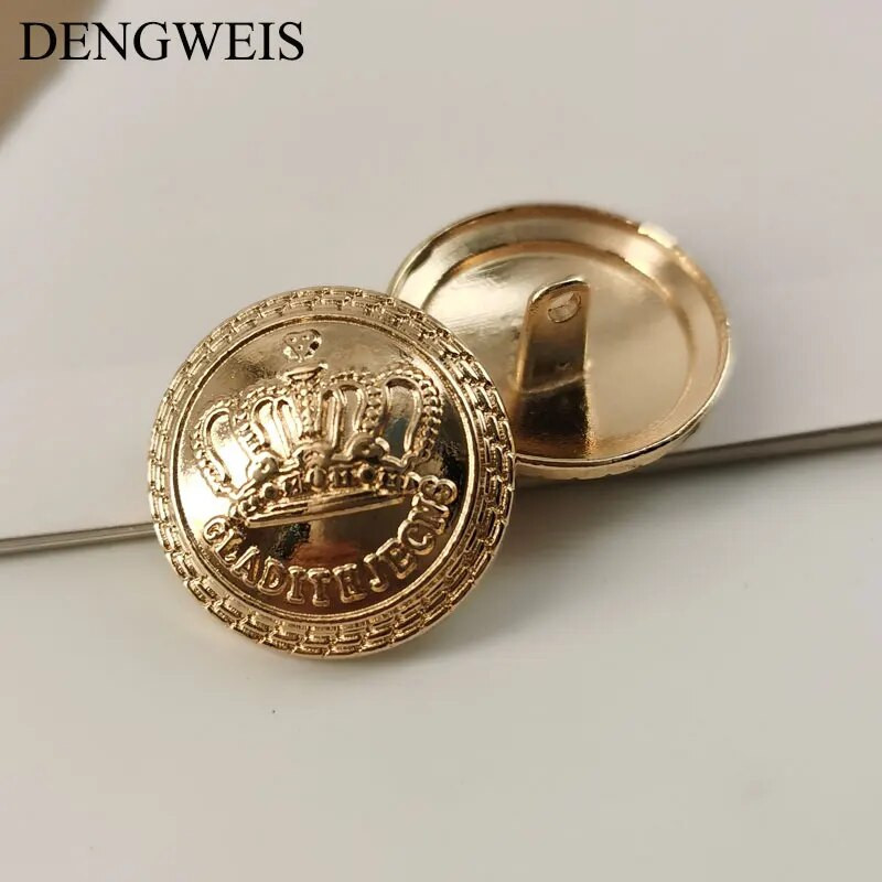 Kvaliteetsed kullavärvi kuldsed metallist nööbid, Imperial Crown klassikaline Briti stiil, rõivaste õmblustarvikud isetegemise materjalid 10 tk